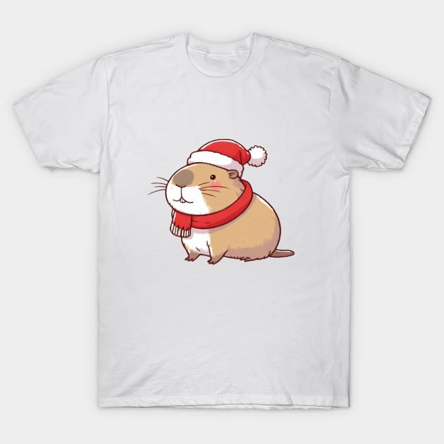 Christmas Capybara T-Shirt by Takeda_Art